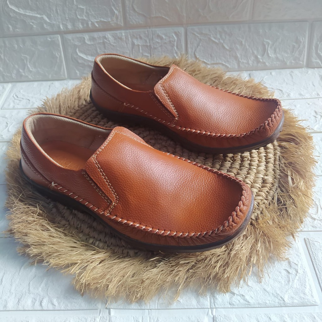Sepatu Casual Pria Kulit | Sepatu Pria 100% Kulit Sapi Asli Loafers