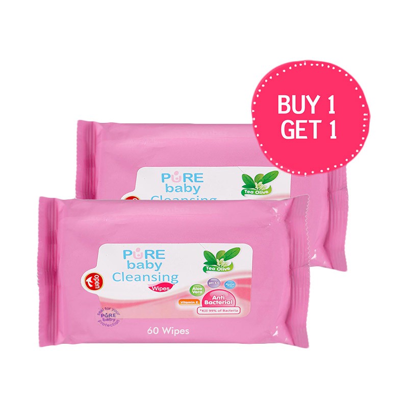 Pure Baby Cleansing Wipes buy 1 get 1 60's
