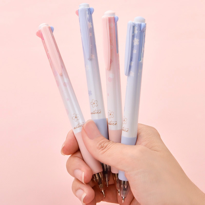 Multifunction Pen 0.7mm Plastic Material Light Color Korean Style For Students