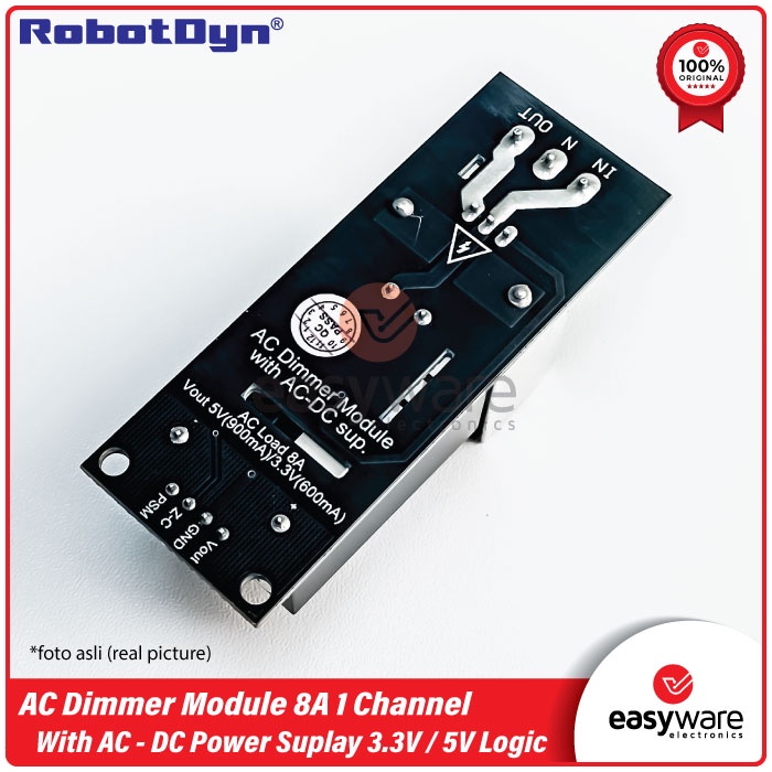 RobotDyn AC Dimmer 8A AC-DC power supply 1 CH 3.3V 5V AC 110~240V 8A