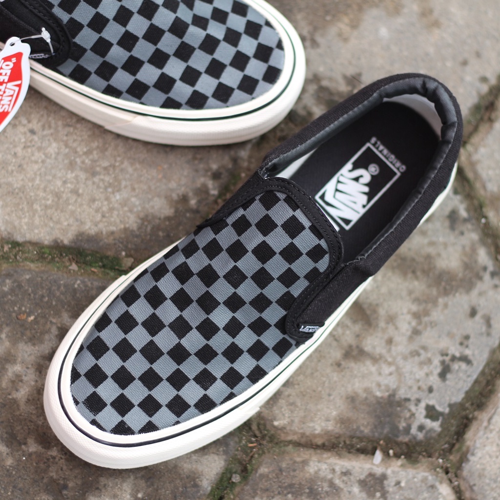 PROMO Sepatu Slip On Pria dan Wanita | Vans Slip On Checkerboard Motif Catur, TOP Premium Quality, Harga Murah