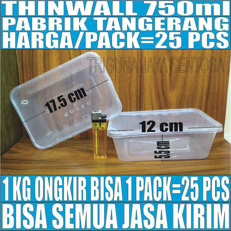 Thinwall 750 ml 25pcs food container lunch box tempat 