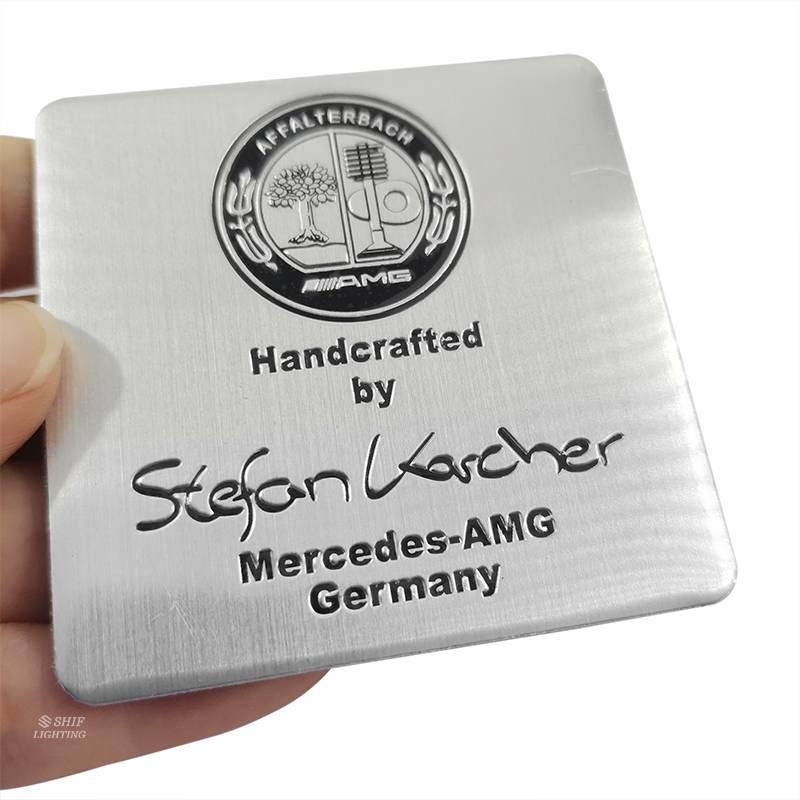 1 x Aluminum AMG Apple Tree Logo Car Auto Emblem Badge Sticker Decal Replacement for Mercedes Benz C E S Class