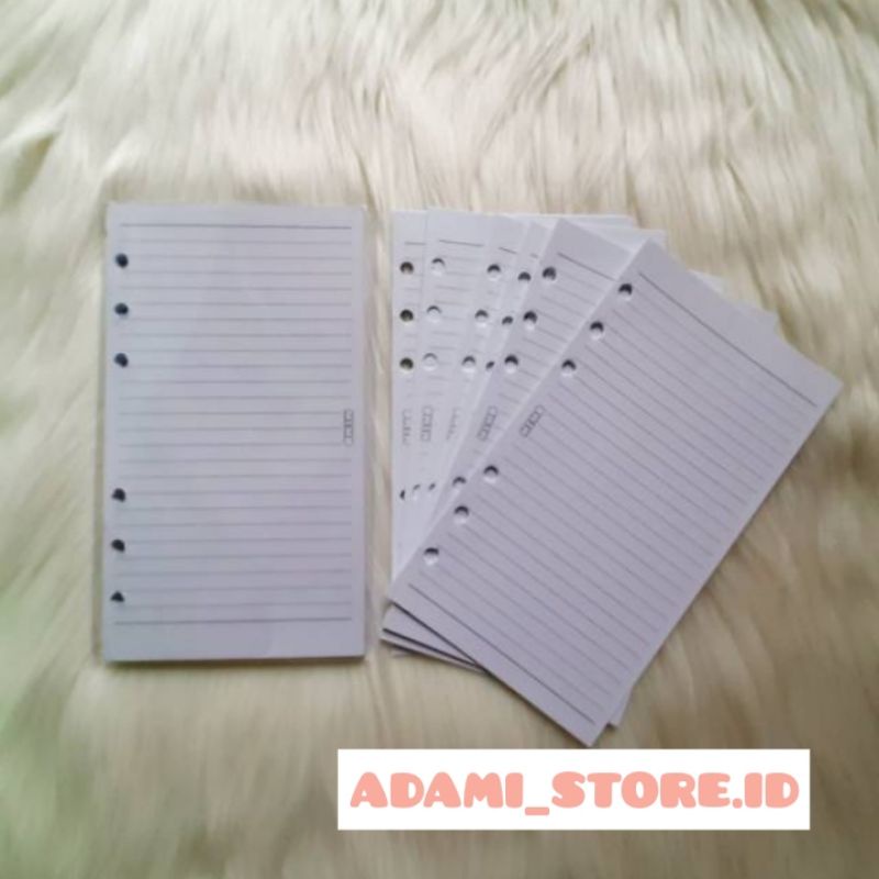 

Isi binder putih 6 ring bergaris (A6)