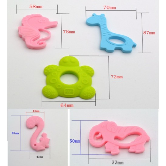 Mainan Teether Model Animal Bahan Silikon Food Grade Gigitan Anak Bayi Tupai Gajah