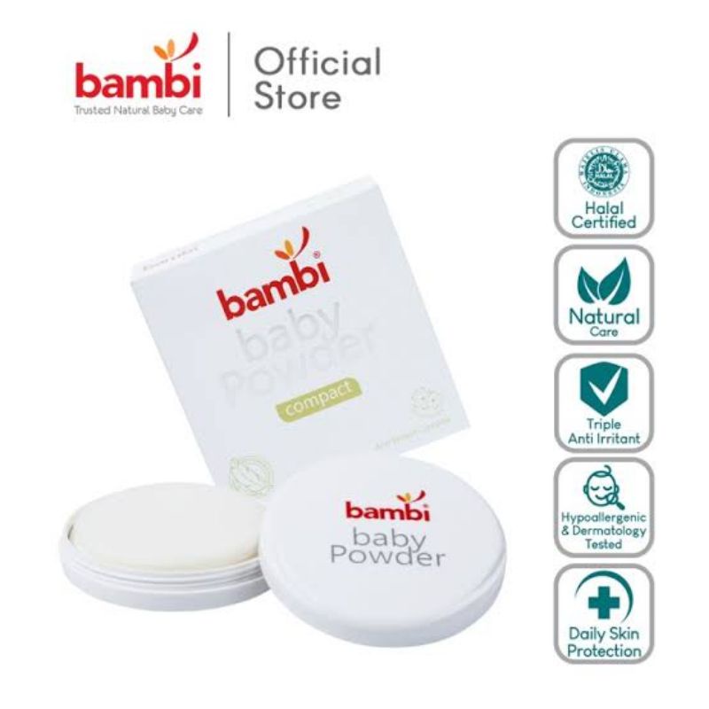 Bambi Baby Powder Compact 40 g / Bedak Bayi / Bedak Bambi