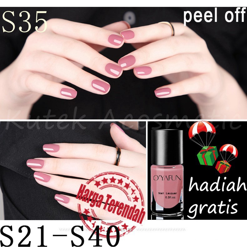 Oyλfunkutek Halal Kutek Peel Off Dapat Merobek Cat Kuku Muslimah Kutek Gel Nail Polish Kutek Pray