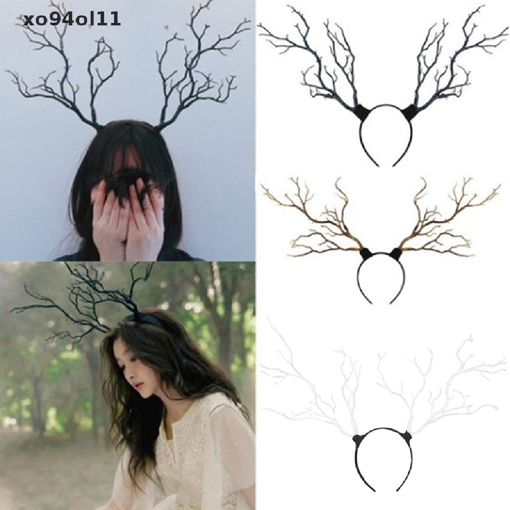 Bando Model Tanduk Rusa / Ranting Pohon Gaya Vintage Untuk Halloween / Natal