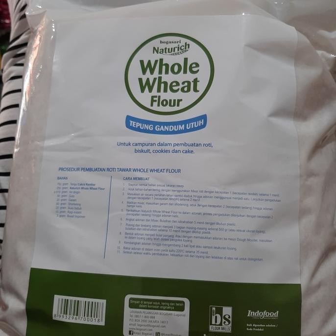 

BOGASARI TEPUNG GANDUM UTUH 5KG, U/ MEMBUAT ROTI GANDUM, BISKUIT DLL