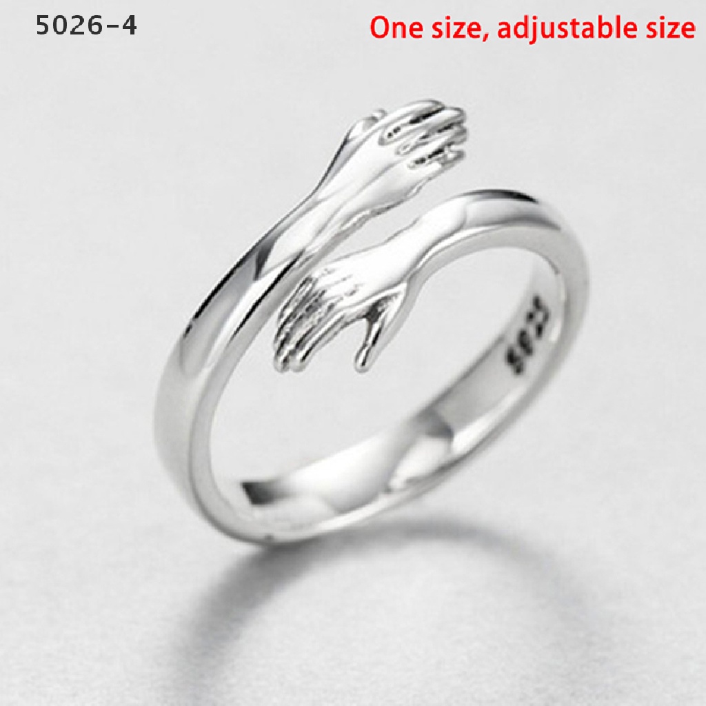 5026-4 925 sterling silver jewelry love hug ring retro fashion tide flow open ring 5026-4