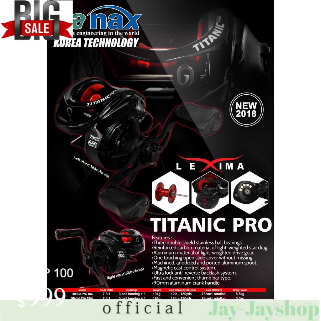 Banax Titanic Pro 73 High Gear Korea Technology. Baitcast Reel. LH