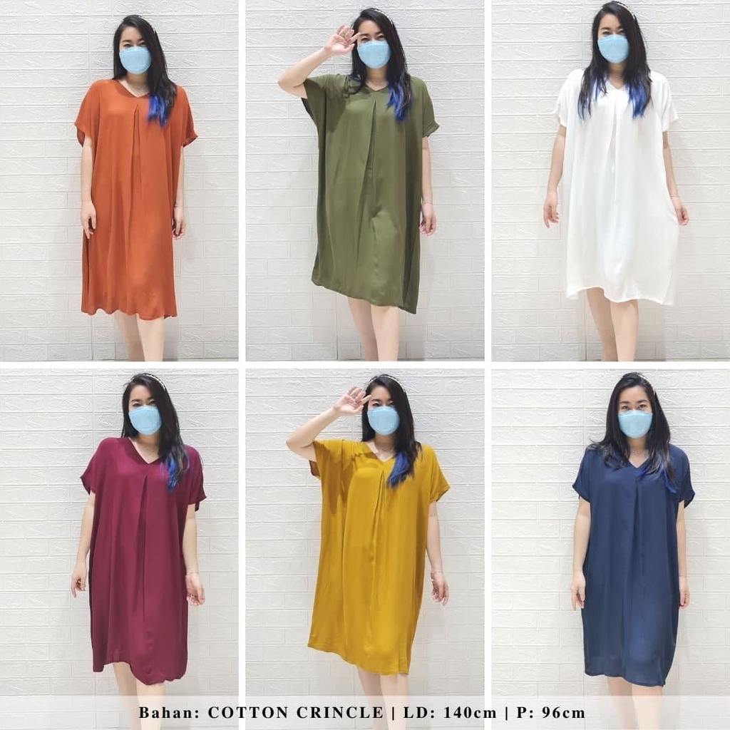 4060 vianica dress polos dress katun oversize big besar bumil friendly