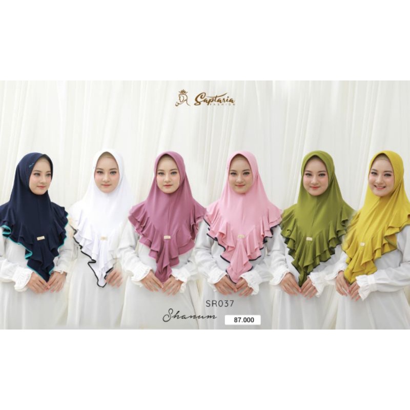 Hijab Bergo Shanum Saptaria Branded Jersey Twist Premium Kerudung Instan Blusukan Fashion Muslim Mus