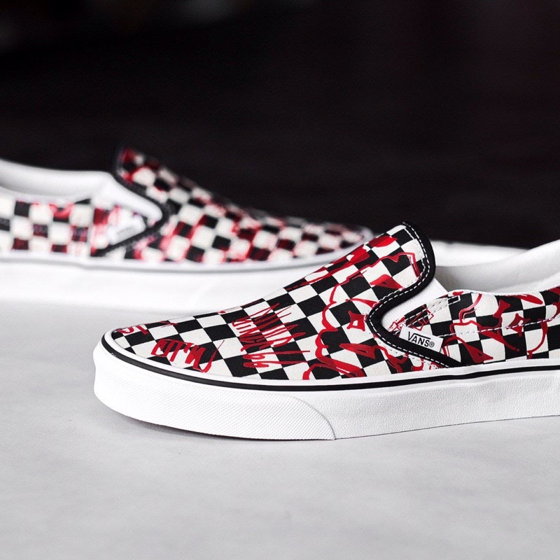 Vans Classic Slip On Crew Checkerboard Red | Sepatu Vans Original 100%