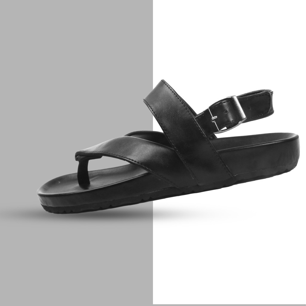 Vino Black | Sendal Strap Original Santai Kasual Pria Wanita Sandal Footwear Ori | FORIND x Squirrel