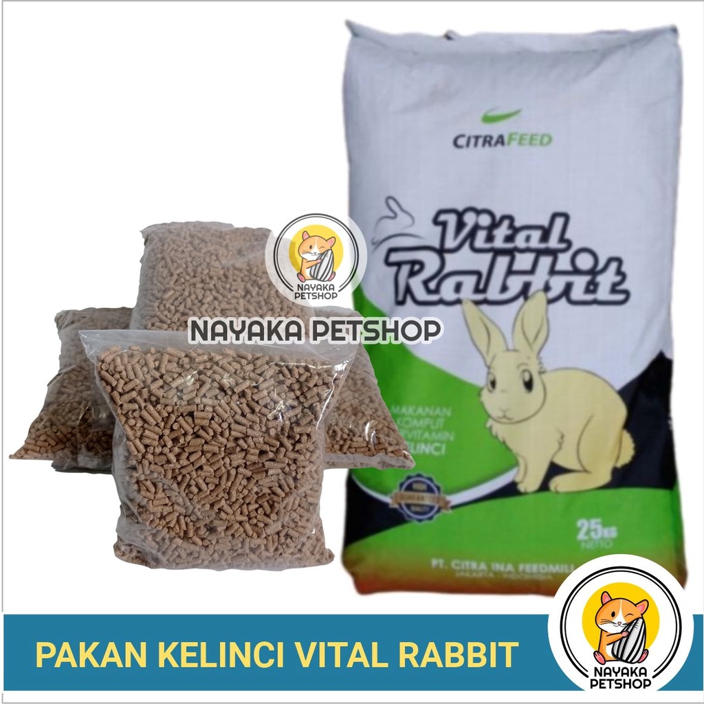 Vital Rabbit 1 Kg Pakan Kelinci Murah Makanan Pelet Kelinci Citra Feed