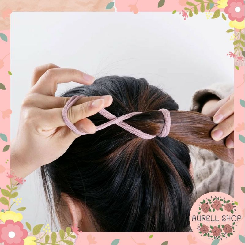 [ COD ] 20pcs IKAT RAMBUT KOREAN STYLE MOTIF / GELANG KARET RAMBUT / TALI RAMBUT ELASTIS MULTICOLOUR-5