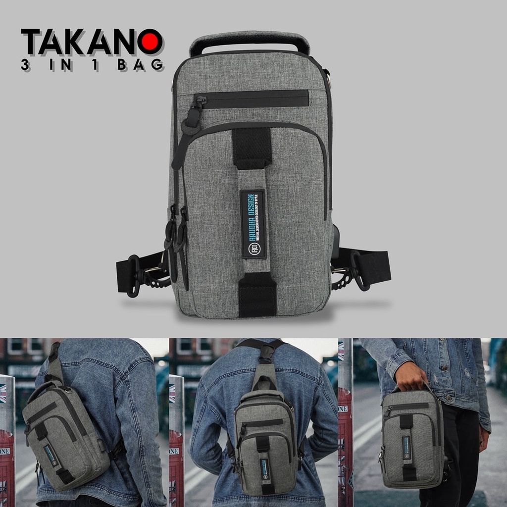 NEW ARRIVAL!! Tas Multifungsi Kanvas Takano USB Port &amp; Waterproof Design