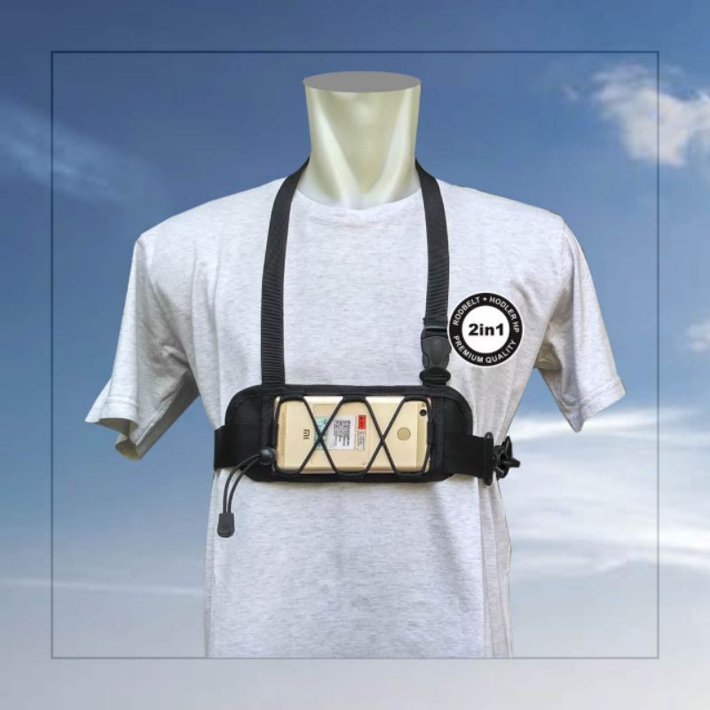 Chest Belt 2 in1 HP Holder dan RodBelt motif keren