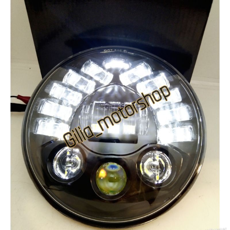 LAMPU PROJECTOR DAYMAKER COBRA 19 LED 7 INCH REFLEKTOR HEADLAMP DAYMAKER LAMPU DEPAN BULAT 7 INCH NEW SERIES