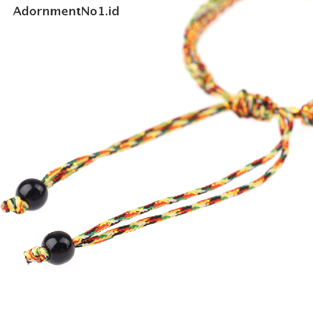 (AdornmentNo1) Gelang Tangan Tali Serut Adjustable Aksen Batu Giok Feng Shui Untuk Wanita (ID)