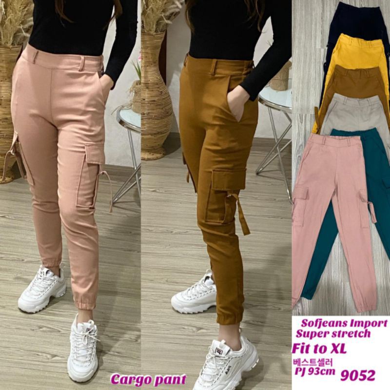 Celana Cargo Wanita Impor softJeans 9052