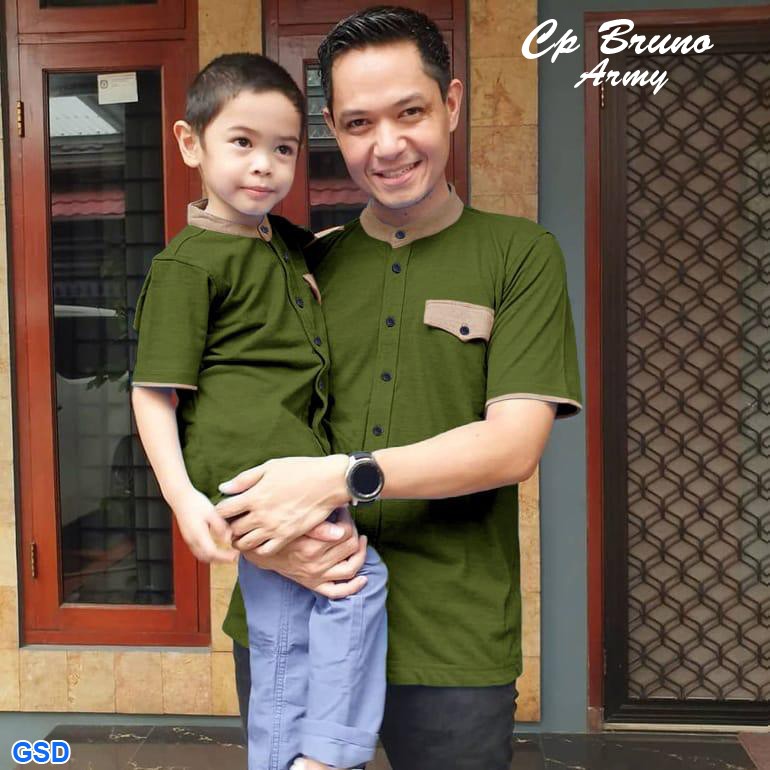 Cp Bruno/Koko Couple Ayah Dan Anak Model List Simple /Koko Muslim /Baju Pasangan Ayah Dan Anak