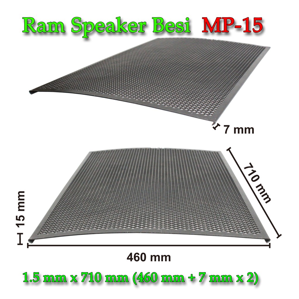 RAM SPEAKER 15&quot;x1 / GRILL SPEAKER BESI L 460 MM X P 710 MM (TEBAL 1.5 MM)