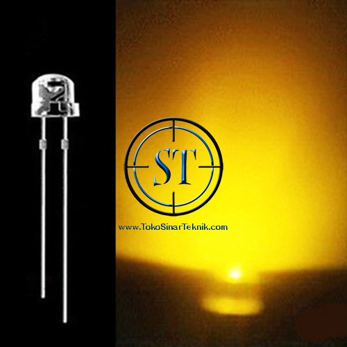 10 PCS STRAW HAT LED Putih = Kuning 5mm Super Bright Camping isi 10