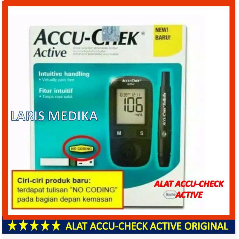 ALAT ACCU-CHECK ACTIVE ORIGINAL / ALAT CEK GULA DARAH ACCU CHECK ACTIVE / ACCU-CHECK / ACCU CHECK Alat Tes Cek Gula Darah Accu-Chek Accu Check Accucheck Active / Cek Gula Darah