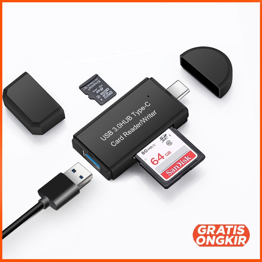 Card Reader YC-432 USB Type C 3 in 1 USB 3.0 Hub Micro SD SD Card