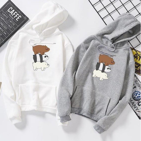 STACKED UP BEAR HOODIE JUMPER - ATASAN TEBAL TERLARIS