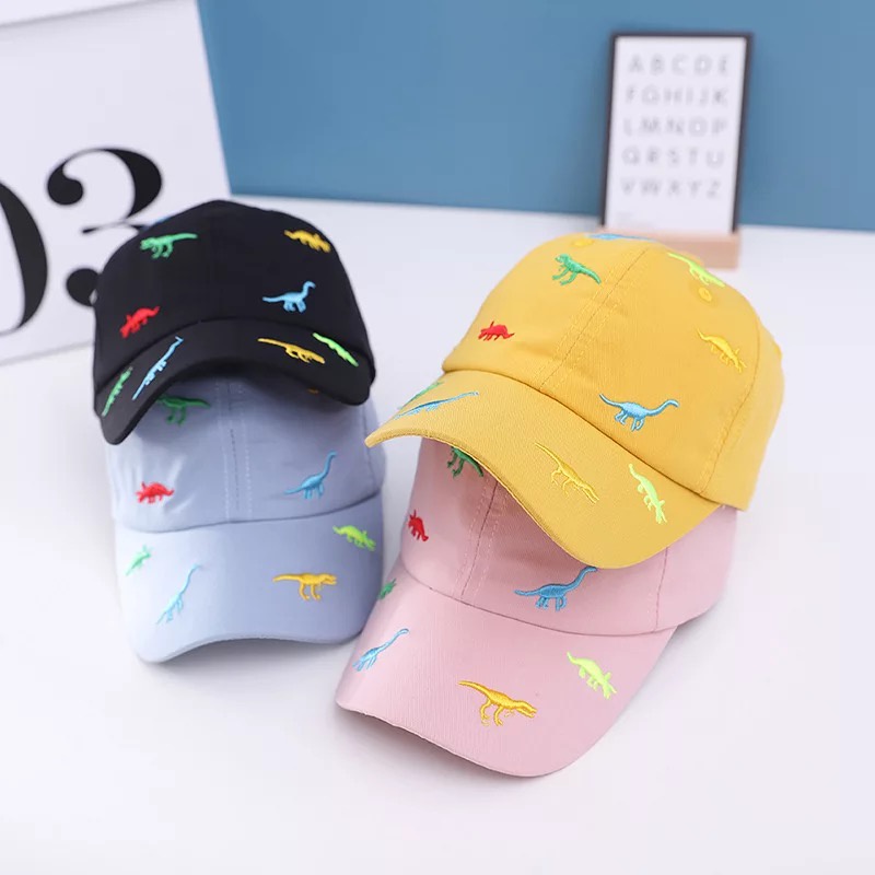 Topi Anak Dino Bahan Katun Drill Full Bordir