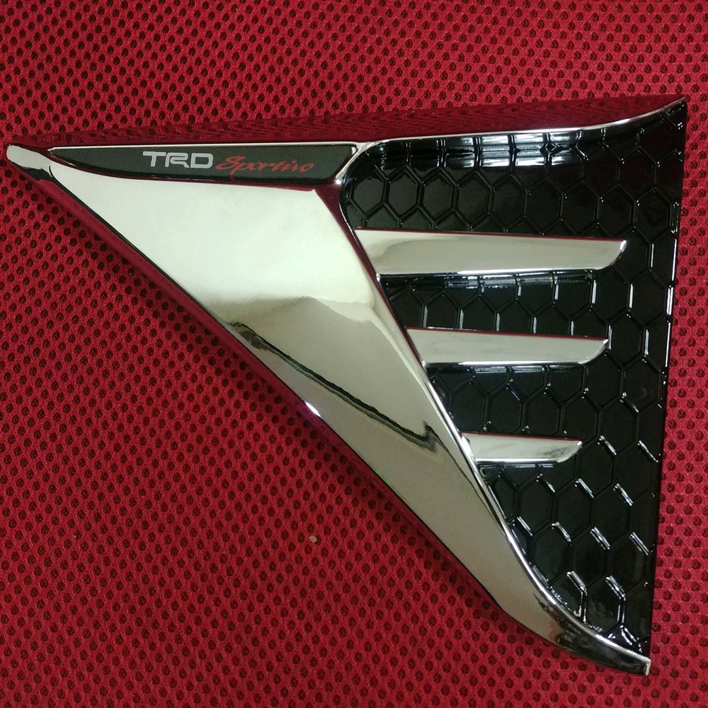 side ventilator air flow samping rush terios avanza inova innova fortuner yaris logo trd hitam chrome crome tempel