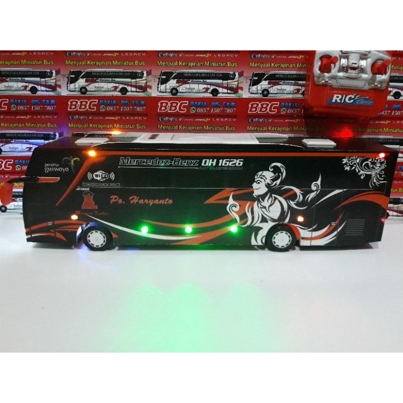 Miniatur bus RC po Haryanto "izora" DETIL RAPIH FULL TELOLET FULL STROBO FULL LED