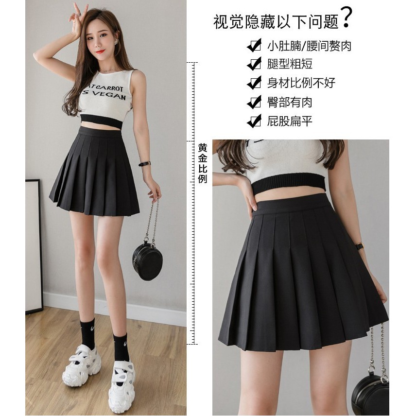 GirlWish Korean Mini Skort / Rok Pendek Korea / Rok Lipit / Mini Skirt Polos