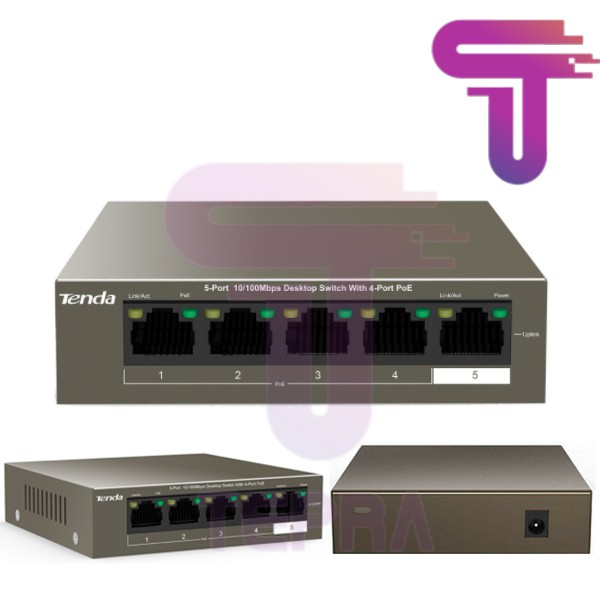 TENDA TEF1105P-4-63W POE 10/100Mbps Switch 4 Port 1 Port Uplink