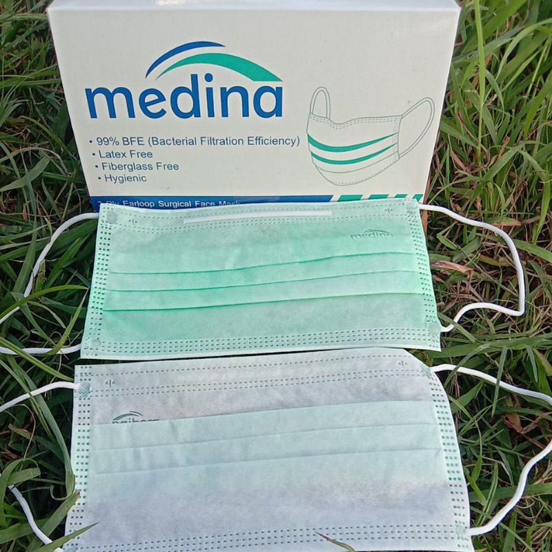 Masker Medina Earloop 3 Ply Masker Medis Surgical Mask 50 Pcs