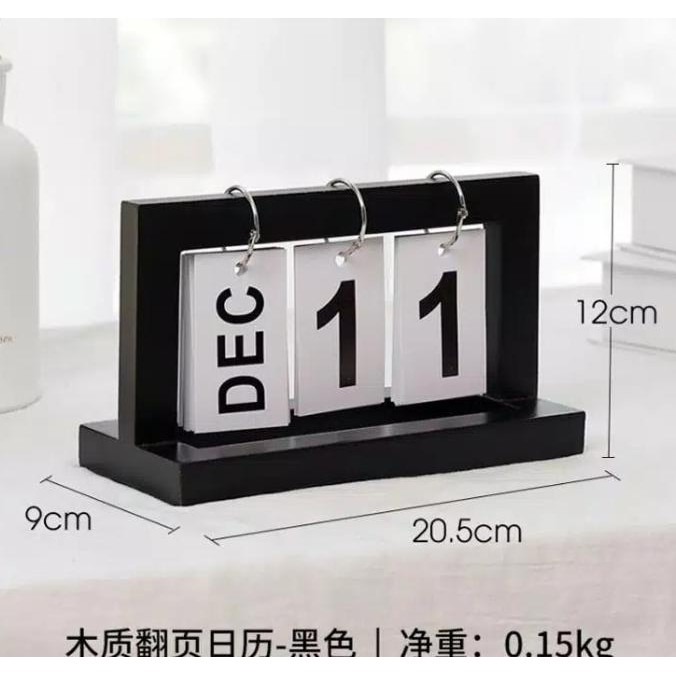 

✨ BISA COD ✨ Kalender Meja DIY Vintage Flip Calender - Hitam KOMPLIT Kode 185