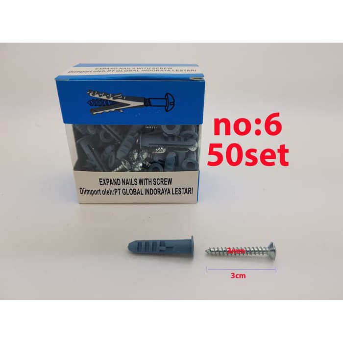 Fischer S6 Taping-Skrup / Fiser S 6 Isi 50 Set