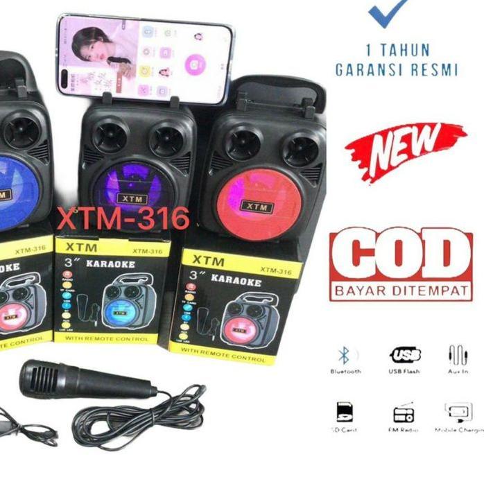 Star 4.4 COD speaker bluetooth + mic karaoke XTM 316 speaker bluetooth karaoke