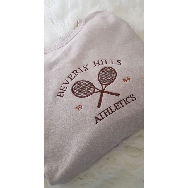 SWEATER WANITA BEVERLY HILLS BORDIR /// ATASAN WANITA FLEECE TEBAL HALUS PREMIUM KEKINIAN TERBARU''