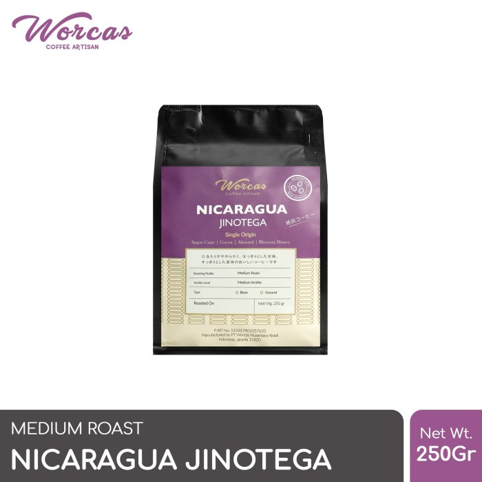 

H2J0U2J1U Worcas Arabica Nicaragua Jinotega 250 Gram - Medium Roast - Kopi Biji HyYj