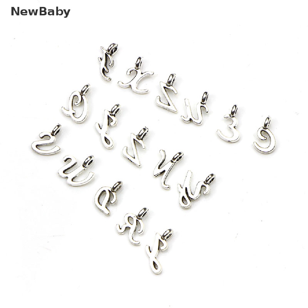 52pcs / Set Liontin Silver Tibet Bentuk 26 Huruf A-Z Untuk Perhiasan DIY