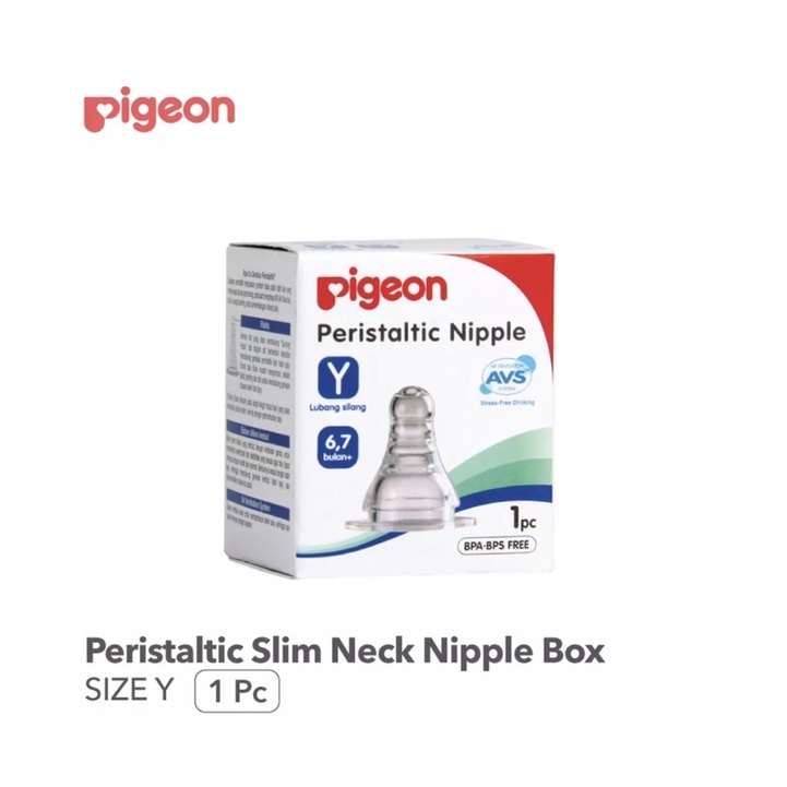 Dot Pigeon peristaltic slim neck nipple Y dot silang