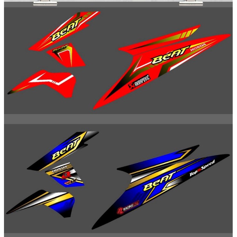 Striping Beat Karbu 2008 2009 2010 2011 2012 Variasi Sticker Stiker Skotlet Motor