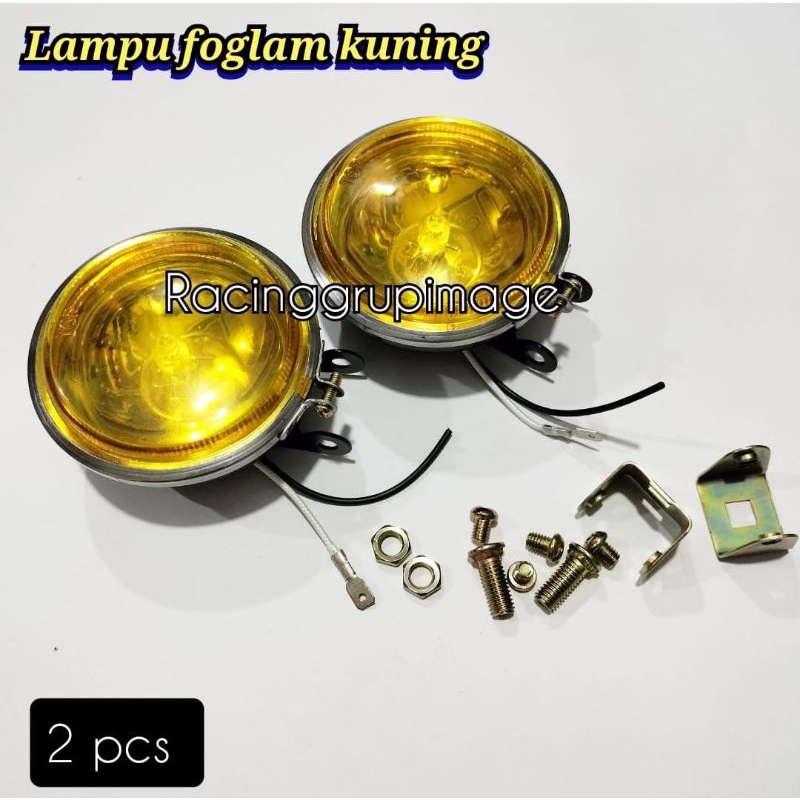 Lampu Tembak Kabut Bulat / Lampu Sorot BULAT / Foglamp BULAT Universal Motor Mobil 2pcs