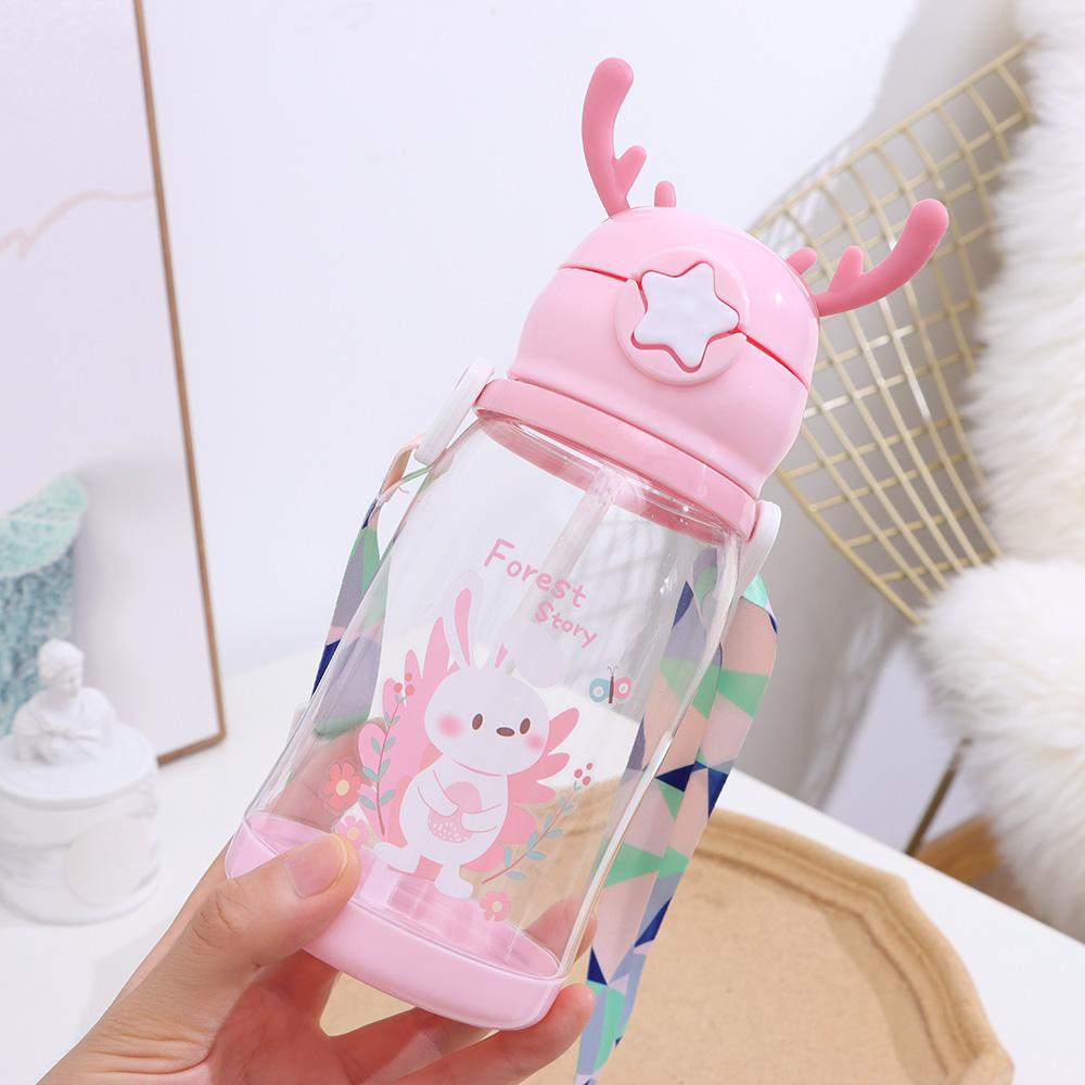 Populer Botol Air Minum Anak Travel 600ML Kartun Water Cup