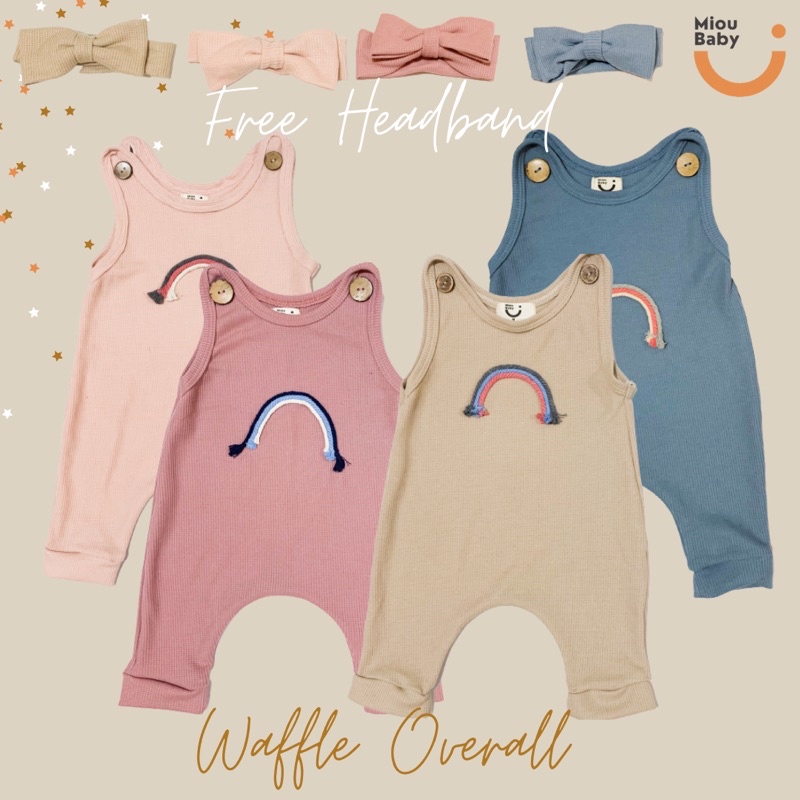 [12.12 SALE] Mioubaby Overall free headband | overall bayi  | Playsuit bayi | romper anak I overall bayi I baju kodok anak | jumper bayi | jumpsuit bayi | hadiah lahiran | romper bayi  I jumper baby I jumpsuit baby I baju kodok bayi I romper baby