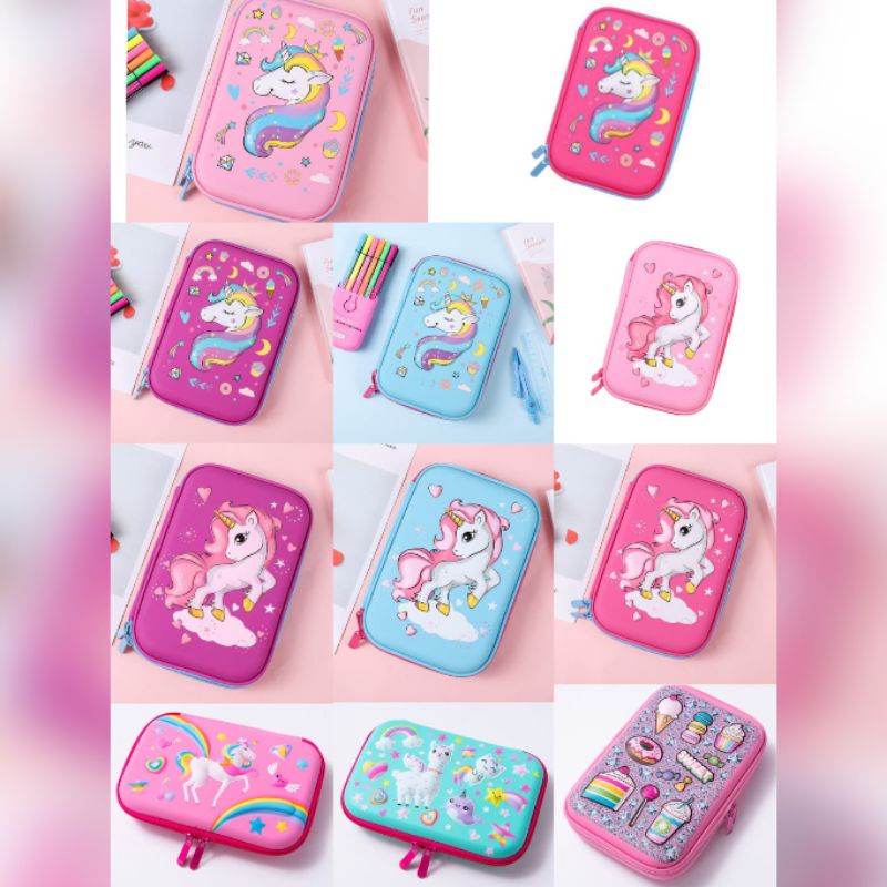 

KOTAK PENSIL UNICORN GLITTER TEMPAT PENSIL MERMAID KACA HARDTOP PENCIL CASE NON ORI SMIGGLE